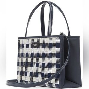 Kate spade::NWT Sam Icon Embellished Gingham Tote Bag:: Blue Blazer